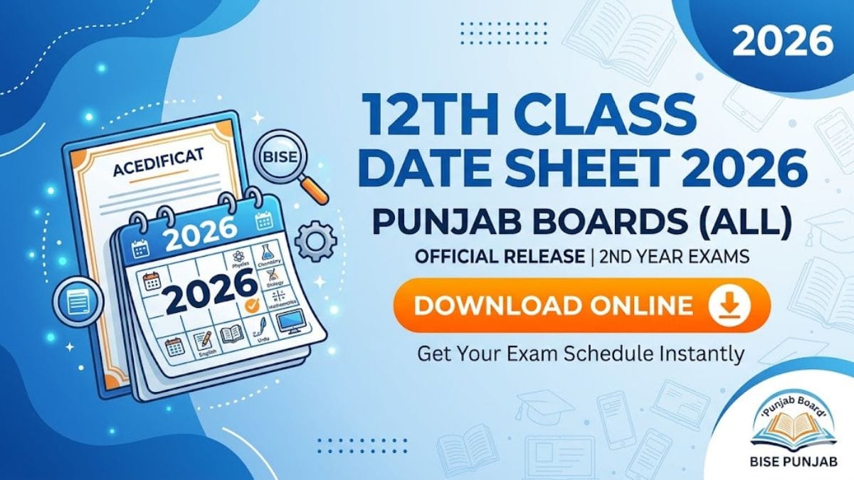 12th Class Date Sheet 2026 Punjab Board