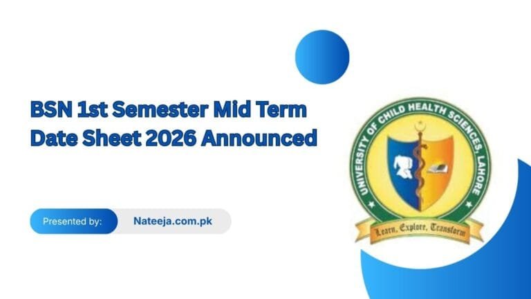 BSN 1st Semester Mid Term Date Sheet 2026 Announced