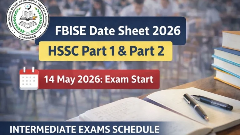 FBISE Date Sheet 2026 HSSC Part 1 & Part 2