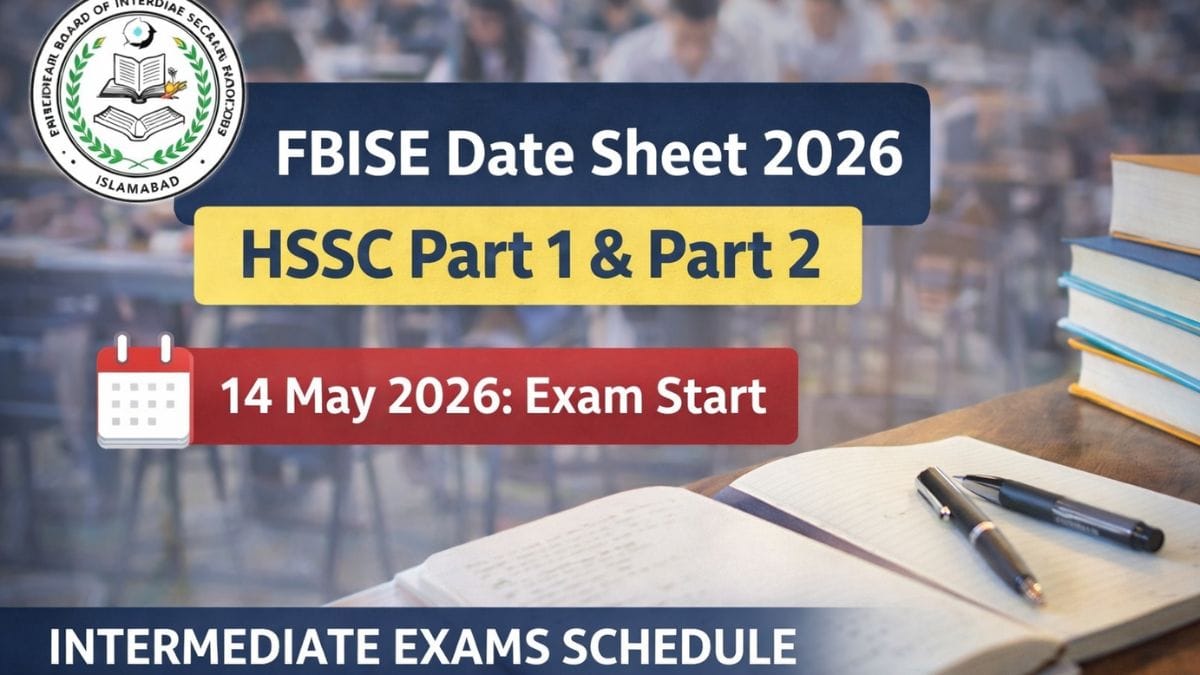 FBISE Date Sheet 2026 HSSC Part 1 & Part 2